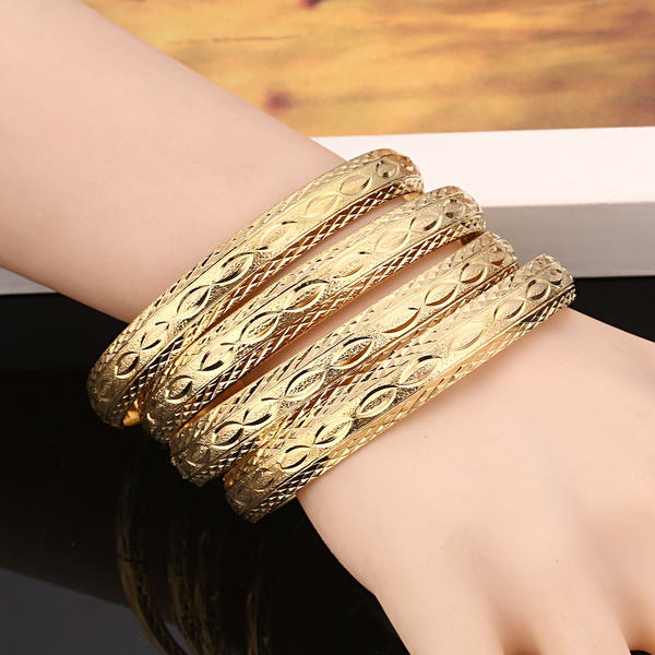 Minimalist Bangle Bracelet With Greek Key Interior Women Solid 14K Real  Gold | eBay